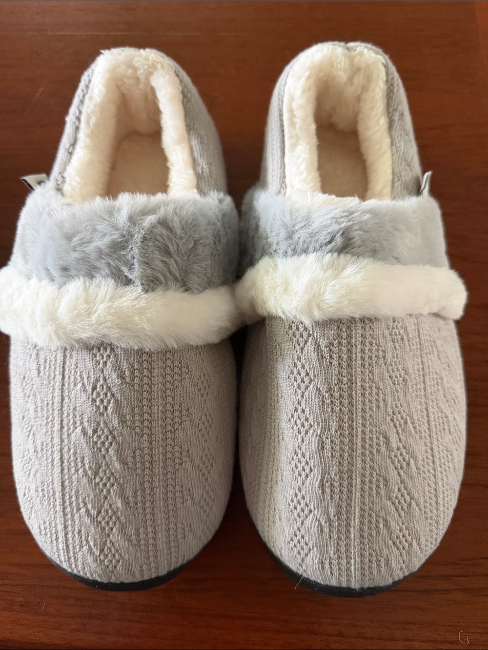 Ecetana Women's Fuzzy Slippers Memory Foam Closed/Size 12/13